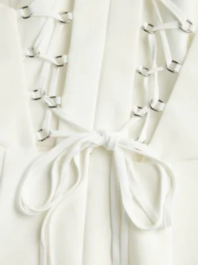 Shop Bcbgmaxazria Asymmetric Mini Dress In Off White