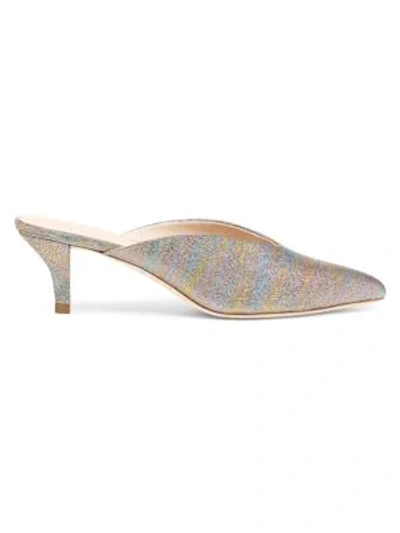 Shop Loeffler Randall Juno Velvet Mules In Rainbow