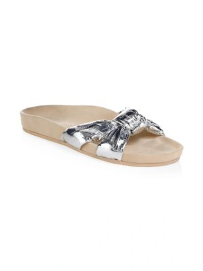 Shop Loeffler Randall Gertie Metallic Sandals In Silver