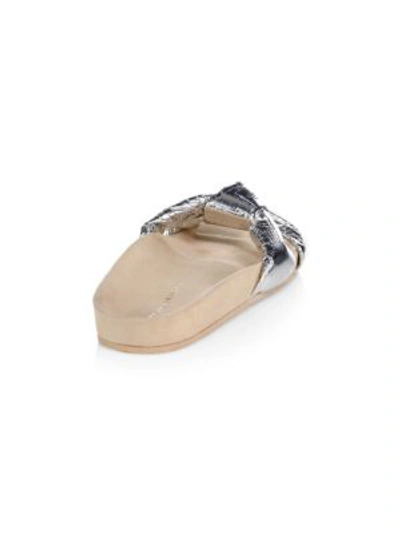 Shop Loeffler Randall Gertie Metallic Sandals In Silver