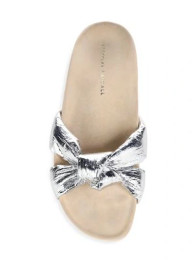 Shop Loeffler Randall Gertie Metallic Sandals In Silver