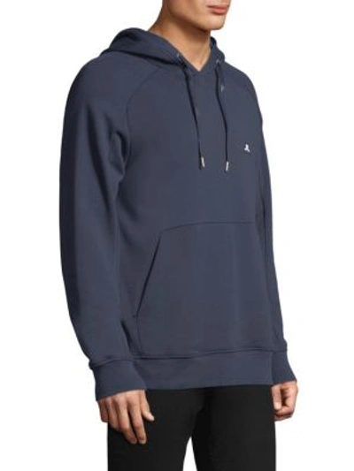 Shop J. Lindeberg Throw Hood Ring Loop Sweatshirt In Navy
