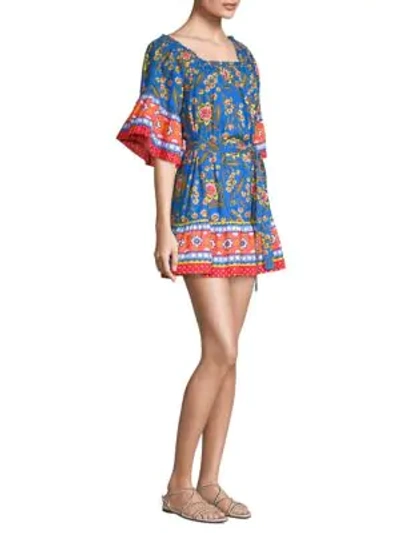 Shop Joie Chloris Baja Batik Dress In Baja Blue
