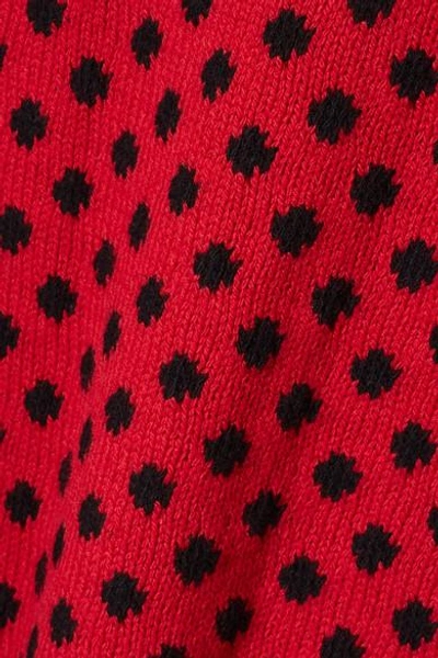Shop Prada Polka-dot Wool And Cashmere-blend Tank In Red