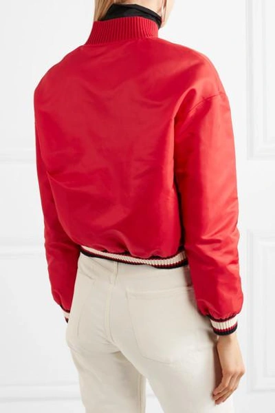 Shop Moncler Satin-shell Bomber Jacket In Red