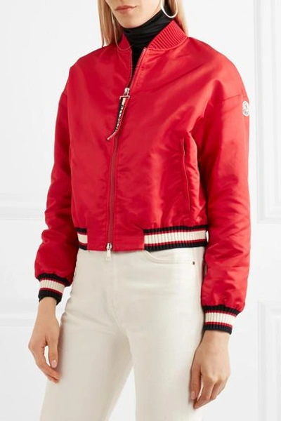 Shop Moncler Satin-shell Bomber Jacket In Red