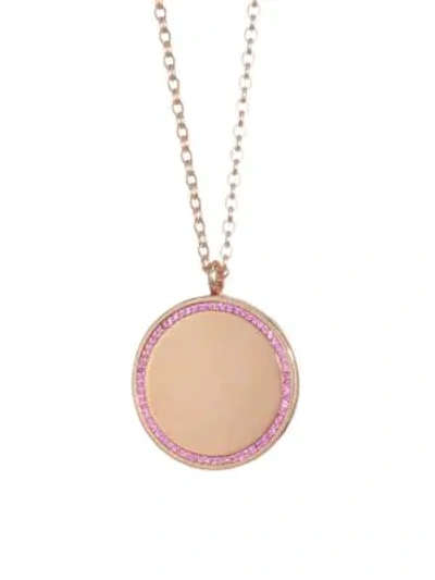 Shop Astley Clarke Women's The Cosmos Large Pink Sapphire & 14k Yellow Gold Locket Pendant Necklace