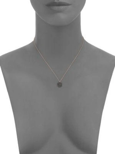 Shop Astley Clarke The Icon Black Diamond & 14k Yellow Gold Pendant Necklace