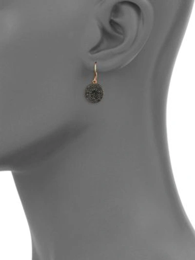 Shop Astley Clarke The Icon Black Diamond & 14k Yellow Gold Post Earrings
