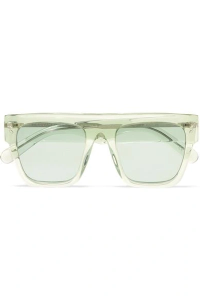 Shop Stella Mccartney Icy Ice Square-frame Acetate Sunglasses In Green