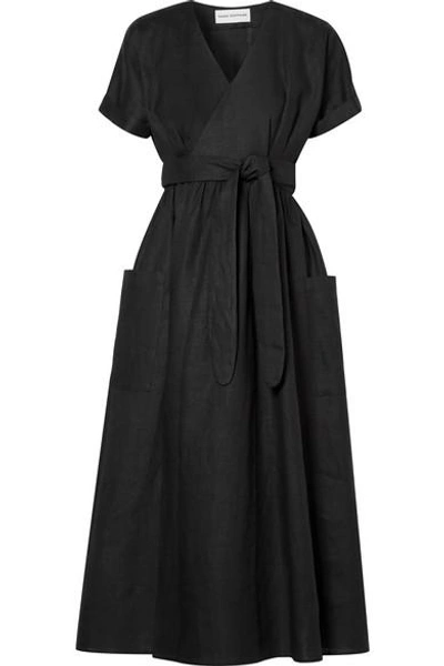 Shop Mara Hoffman Ingrid Hemp Wrap Dress In Black