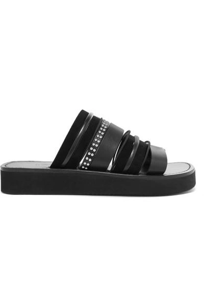 Shop 3.1 Phillip Lim / フィリップ リム Eva Studded Leather And Suede Sandals In Black