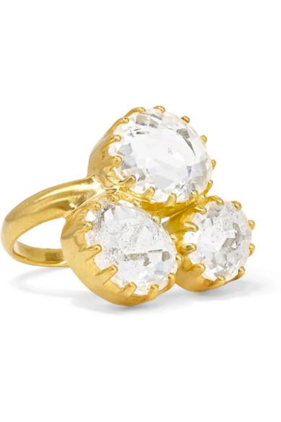 Shop Pippa Small 18-karat Gold Crystal Ring