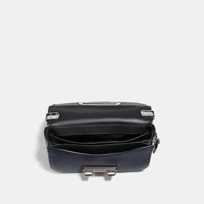 Shop Coach Swagger Shoulder Bag 20 With Patchwork Tea Rose And Snakeskin Detail In Chalk Multi/light Gold