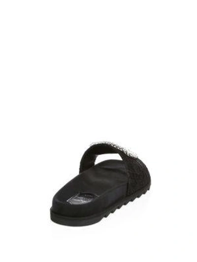 Shop Roger Vivier Strass Glass Buckle Slides In Black