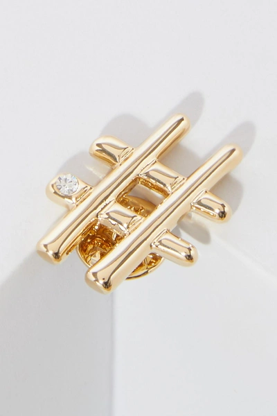 Shop Marc Jacobs Hashtag Brass Pin