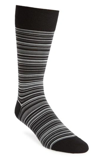 Shop Cole Haan Multistripe Crew Socks In Grey Heather