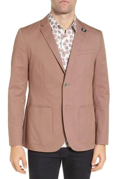 Shop Ted Baker Cliford Trim Fit Stretch Cotton Blazer In Pink