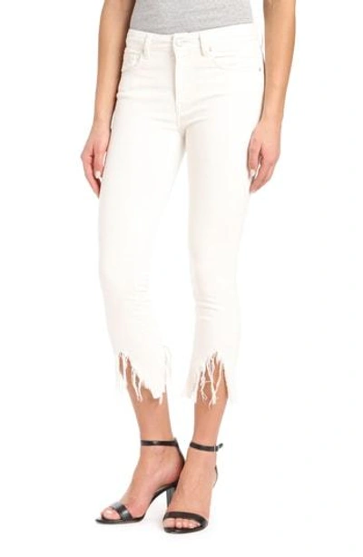 Shop Mavi Jeans Mavi Tess Vintage Fringe Super Skinny Jeans In White Fringe Vintage