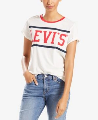 Shop Levi's Cotton Perfect Retro Graphic T-shirt In White