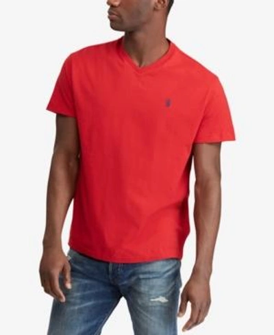 Shop Polo Ralph Lauren Men's V-neck T-shirt In Red