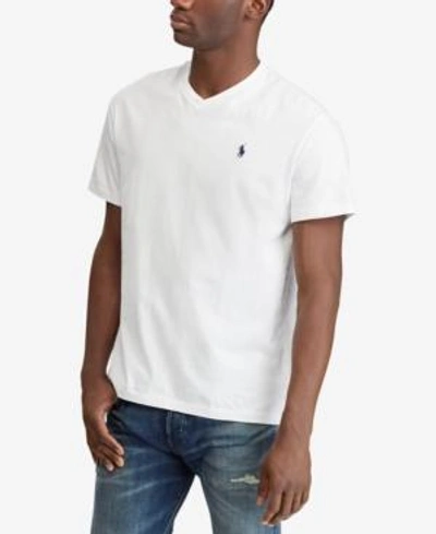 Shop Polo Ralph Lauren Men's V-neck T-shirt In White