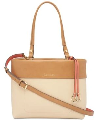 Shop Calvin Klein Patty Large Tote In Apricot/wheat