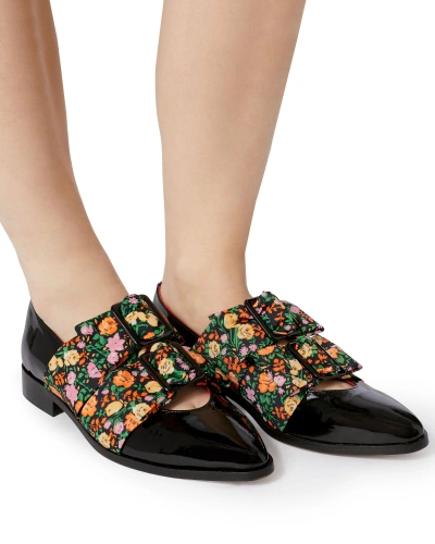 Shop Ganni Maya Floral Flat Loafers