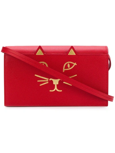 Shop Charlotte Olympia Kitty Crossbody Bag In Red