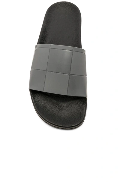 Shop Adidas Originals Adilette Checkerboard In Core Black & Core Black & Granite