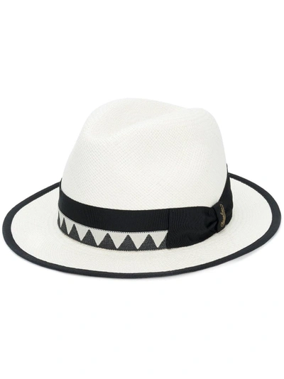 Shop Borsalino Boho Panama Hat - White
