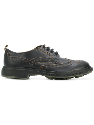 Shop Pezzol Perforated Derby Shoes In Black