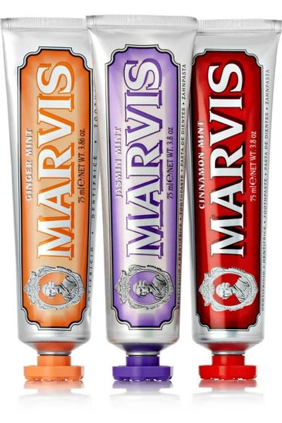 Shop Marvis Cinnamon Mint, Jasmin Mint And Ginger Mint Toothpaste, 3 X 75ml - One Size In Colorless