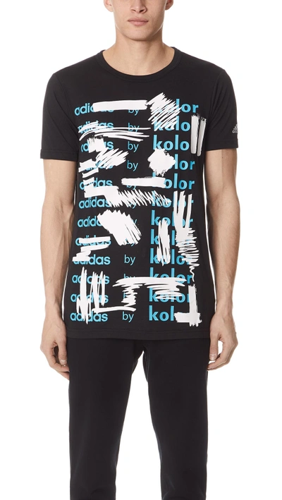 Shop Adidas By Kolor Graphic Tee In Black