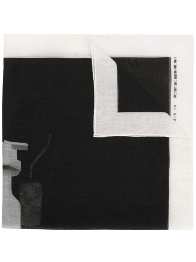Shop Rick Owens Drkshdw Designer Printed Scarf In Black