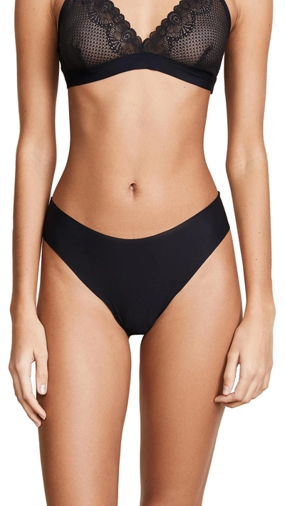 Shop Commando Perfect Stretch Thong In Black