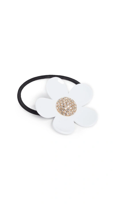 Shop Marc Jacobs Strass Daisy Pony Holder In White