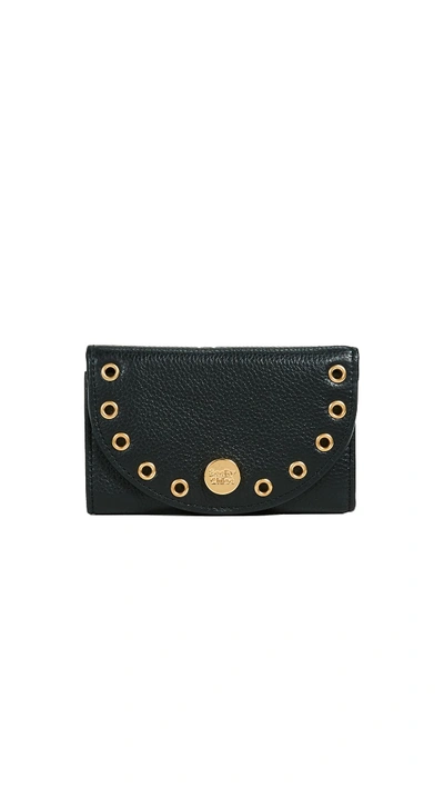 Shop See By Chloé Flap Compact Wallet In Black