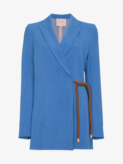 Shop Roksanda Belted Rope Jacket In Blue