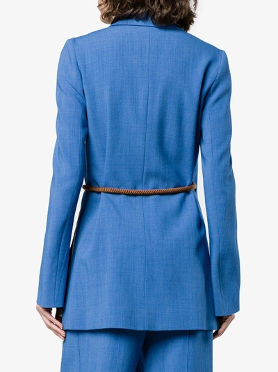 Shop Roksanda Belted Rope Jacket In Blue