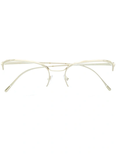 Shop Prada Eyewear Cat Eye Glasses - Metallic