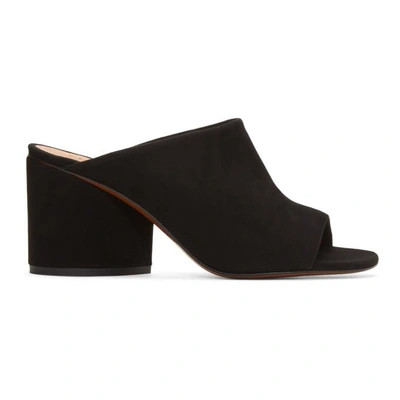 Shop Robert Clergerie Black Suede Caren Mules