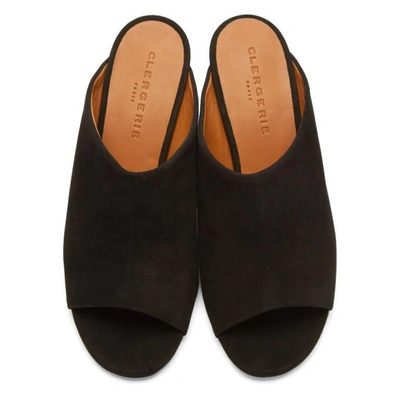 Shop Robert Clergerie Black Suede Caren Mules