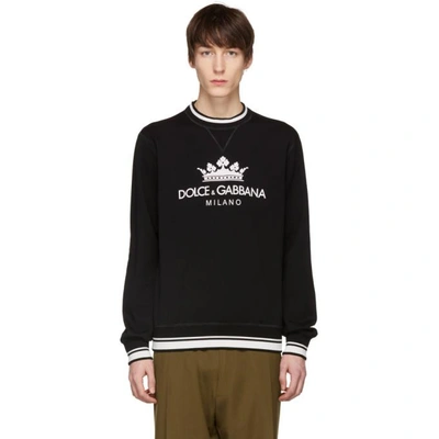 Shop Dolce & Gabbana Dolce And Gabbana Black Crown Sweatshirt In N000 Black