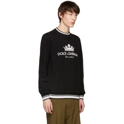 Shop Dolce & Gabbana Dolce And Gabbana Black Crown Sweatshirt In N000 Black