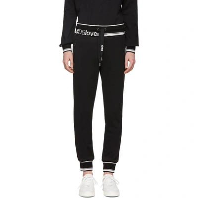 Shop Dolce & Gabbana Dolce And Gabbana Black Logo Lounge Pants In N000 Black