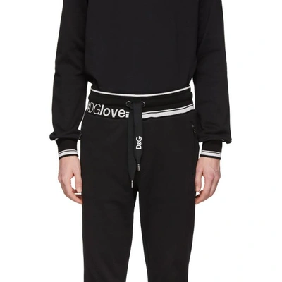 Shop Dolce & Gabbana Dolce And Gabbana Black Logo Lounge Pants In N000 Black