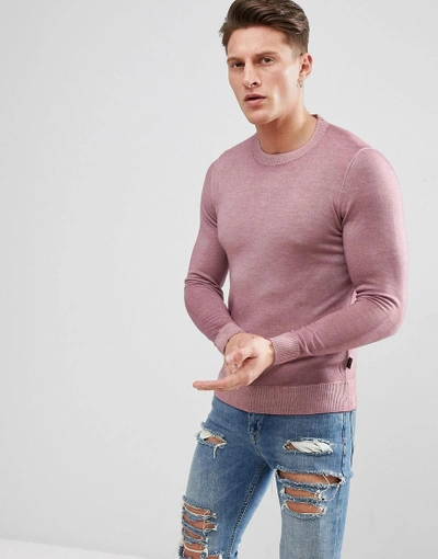 Shop Ted Baker Crew Neck Knit Sweater In Wool - Pink