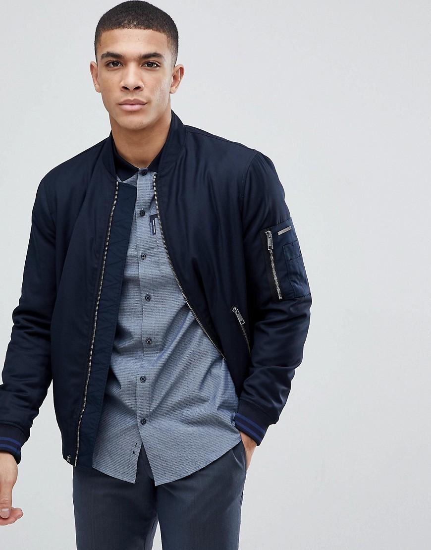 Armani Exchange Bomber Jacket In Navy 