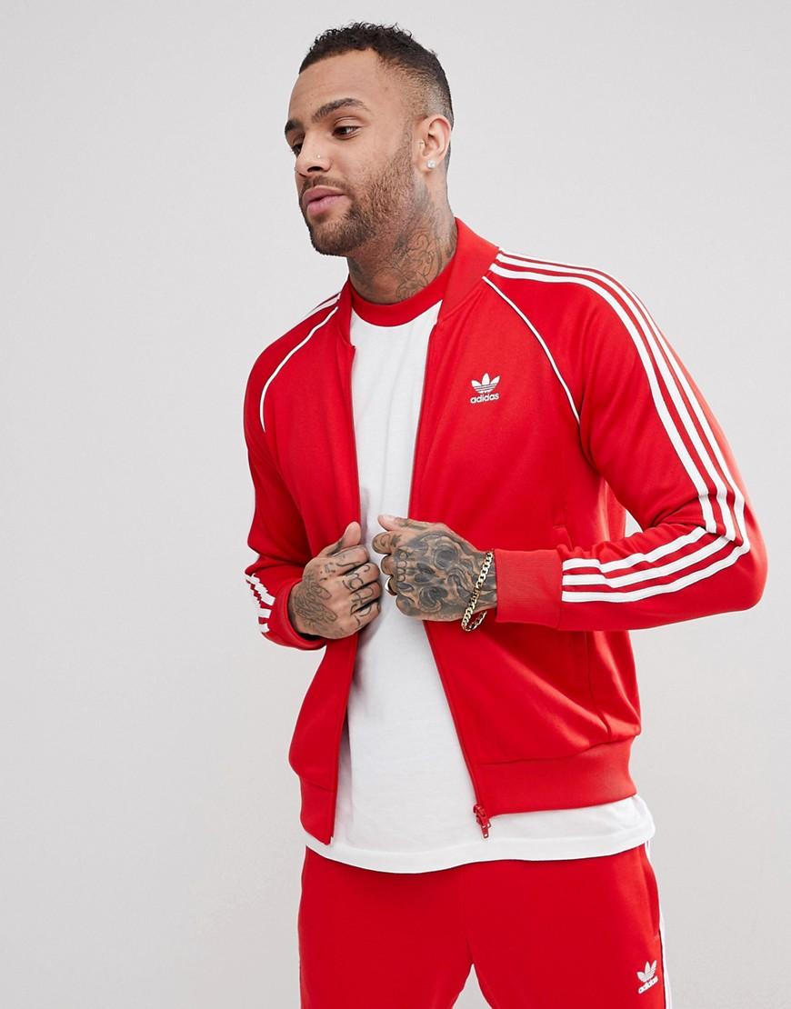 adidas superstar track jacket red